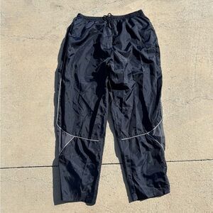 Vintage Y2K BCG Baggy Navy Blue Track Pants XL Mesh Lined Ankle Zip Fits 36x33